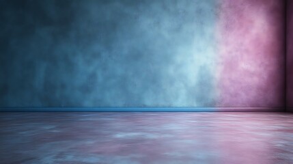 Abstract Room With Blue And Pink Walls