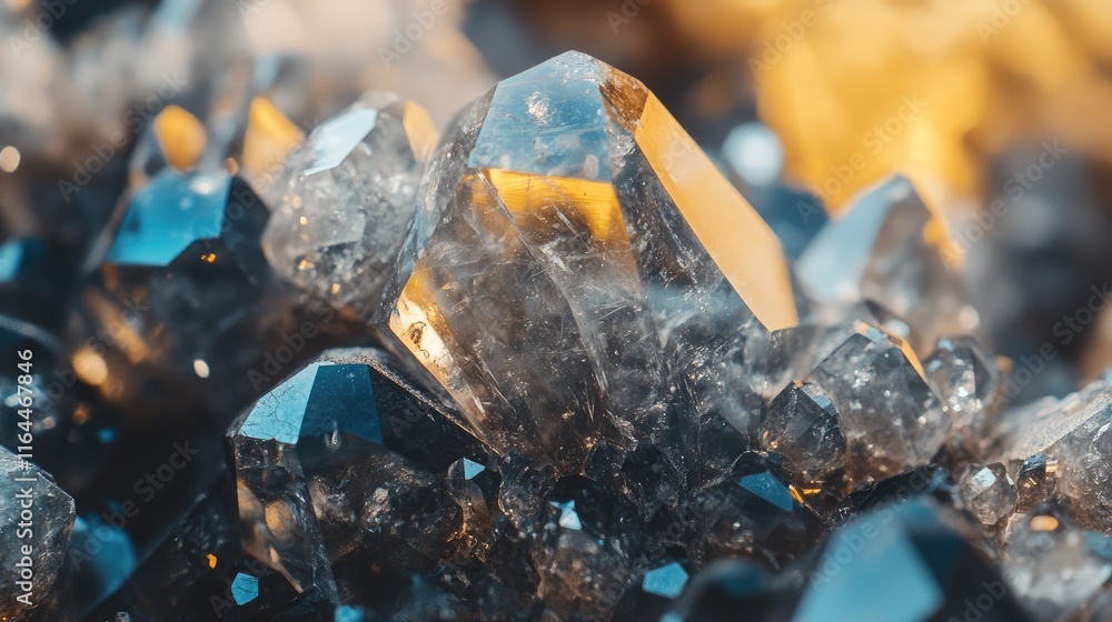Aufkleber abstract close-up of crystalline rock formation displaying intricate details and depth of field high