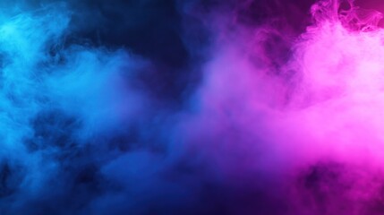 Obraz premium Abstract Vaporwave: Neon Blue and Pink Smoke