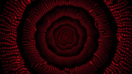 3D abstract background with red lines circles tunnel loop. Red circle shape lines animation pattern - Powered by Adobe