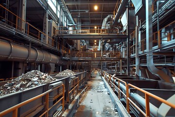 Automated waste treatment facility, using AI to control and optimize processing operations.