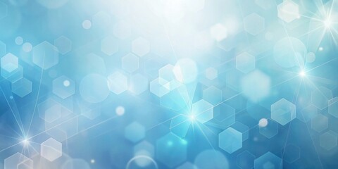 Abstract Blue Hexagon Network Background with Glowing Lights