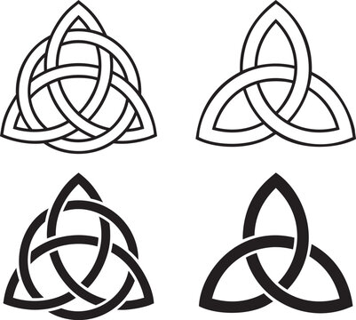 Celtic knot, triquetra, trinity knot vector illustration.