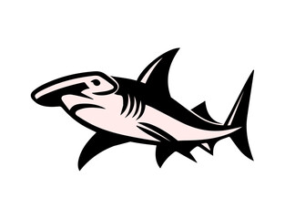 shark silhouette vector illustration background.