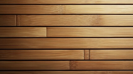 Obraz premium Horizontal arrangement of bamboo planks creating a textured wall background perfect for interior design or natural aesthetics.