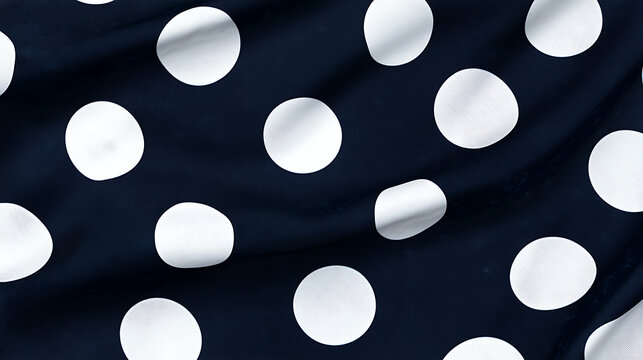 A blue and white polka dot fabric. generated using AI
