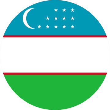 Uzbekistan Circle Flag, Circle Flag of Uzbekistan, Vector Images