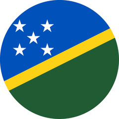 Solomon Islands Circle Flag, Circle Flag of Solomon Islands, Vector Images