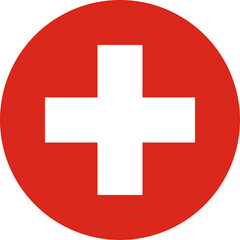 Switzerland Circle Flag, Circle Flag of Switzerland, Vector Images