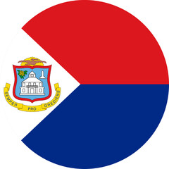 Sint Maarten Circle Flag, Circle Flag of Sint Maarten, Vector Images