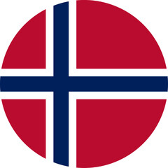 Obraz premium Norway Circle Flag, Circle Flag of Norway, Vector Images