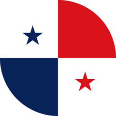 Panama Circle Flag, Circle Flag of Panama, Vector Images