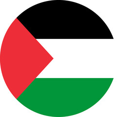 Palestine Circle Flag, Circle Flag of Palestine, Vector Images