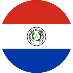 Paraguay Circle Flag, Circle Flag of Paraguay, Vector Images
