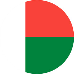 Madagascar Circle Flag, Circle Flag of Madagascar, Vector Images