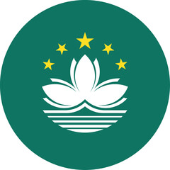 Macau Circle Flag, Circle Flag of Macau, Vector Images