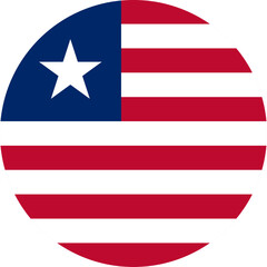 Liberia Circle Flag, Circle Flag of Liberia, Vector Images