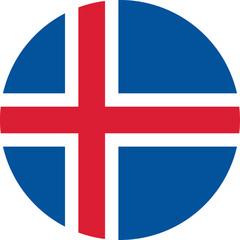Fototapeta premium Iceland Circle Flag, Circle Flag of Iceland, Vector Images