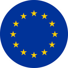 European Union Circle Flag, Circle Flag of Europe, Vector Images