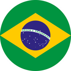 Fototapeta premium Brazil Circle Flag, Circle Flag of Brazil, Vector Images