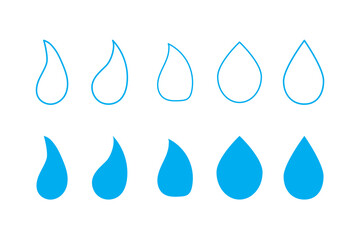 Hand drawn doodle water drop. Water drops icons