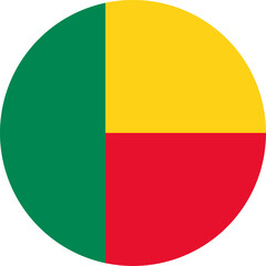 Obraz premium Benin Circle Flag, Circle Flag of Benin, Vector Images