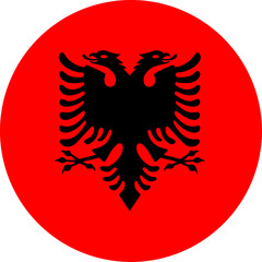 Albania Circle Flag, Circle Flag of Albania, Vector Images