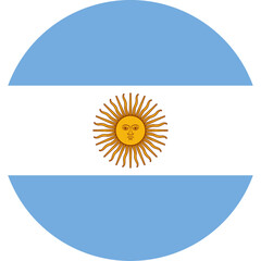Argentina Circle Flag, Circle Flag of Argentina, Vector Images