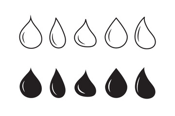 Water drop icon set