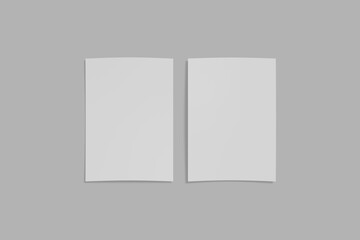 Paper sheet 5x7 inches with shadow overlay. Modern and stylish greeting card or wedding invitation mock up