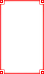 Obraz premium Chinese new year’s vertical rectangle frame. Chinese red border frame with asian corner. Chinese ornate decorative. Happy Chinese new year’s 2025