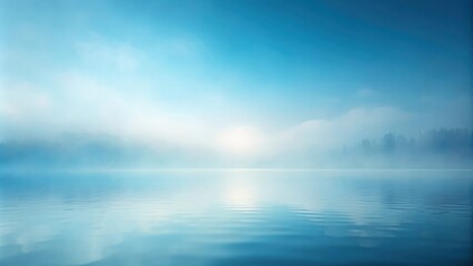 Serene Mist-Shrouded Lake at Dawn A Tranquil Waterscape