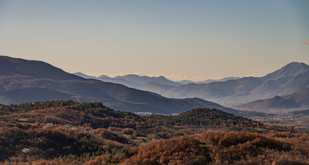 Molise, Italy. Winter landscapes from the ancient village of Pesche