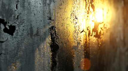 A blurry image of a wall with a sun shining through a window. generated using AI