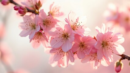 Obraz premium Ethereal Pink Apple Blossoms, Dreamy Spring Flowers Isolated on White Background