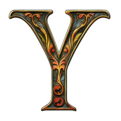 Capital Letter Y Redisolated on white background
