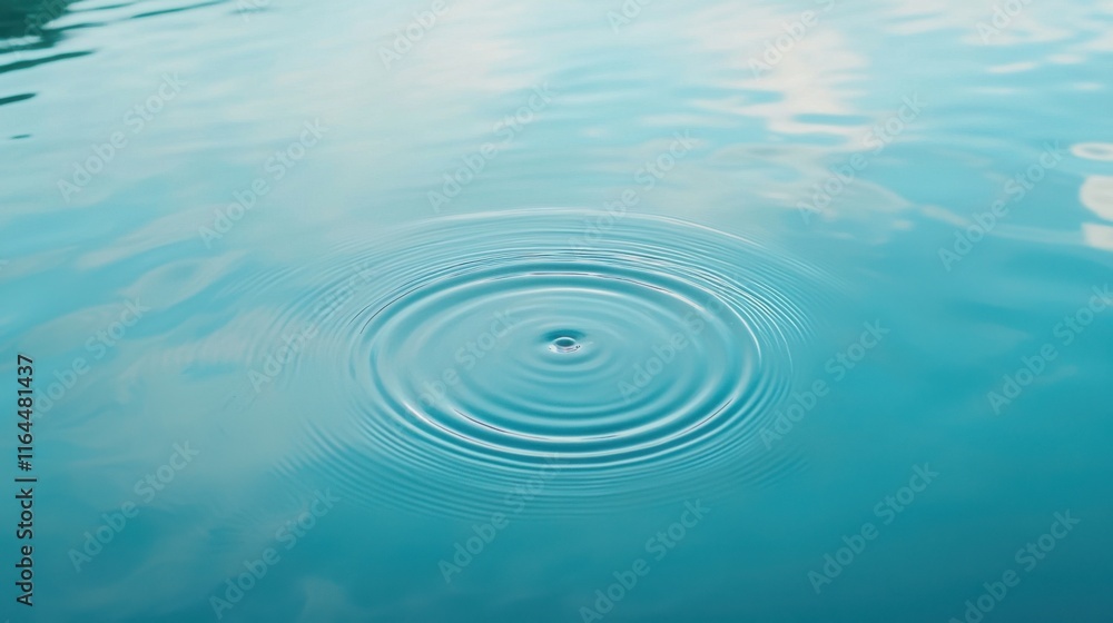 Poster water ripples in a calm lake, reflecting subtle patterns of light and color