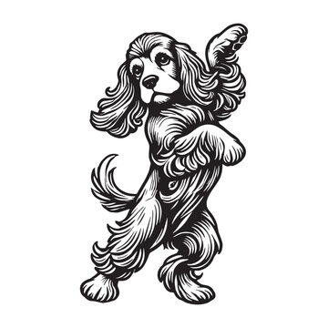 recommend clip art: Cocker Spaniel dancing dog Design Svg 