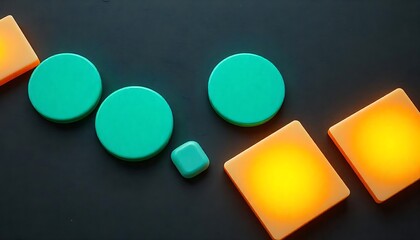 a set of colorful buttons