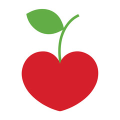 heart shape cherry fruit valinetine day vector
