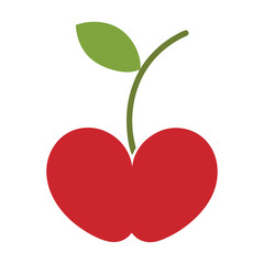 heart shape cherry fruit valinetine day vector