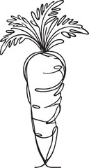 Elegant Carrot Line Art Clean and Minimalist Drawing
