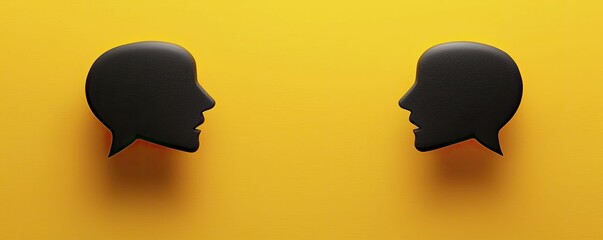 Behavioral techniques for enhancing communication, bright yellow backdrop with bold black highlights demonstrating proficient interaction abilities.