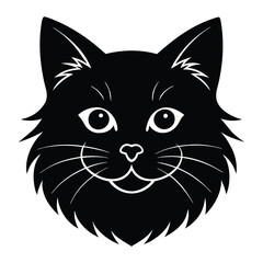 Realistic Ragdoll Cat Face Icon with Detailed Features