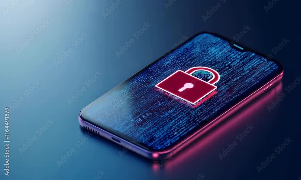 Poster security and data protection against cyber attacks - digital background