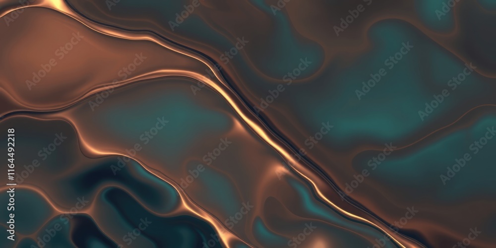 Poster rich colors blend in an intricate dance of fluid shapes, forming an abstract backdrop that evokes de