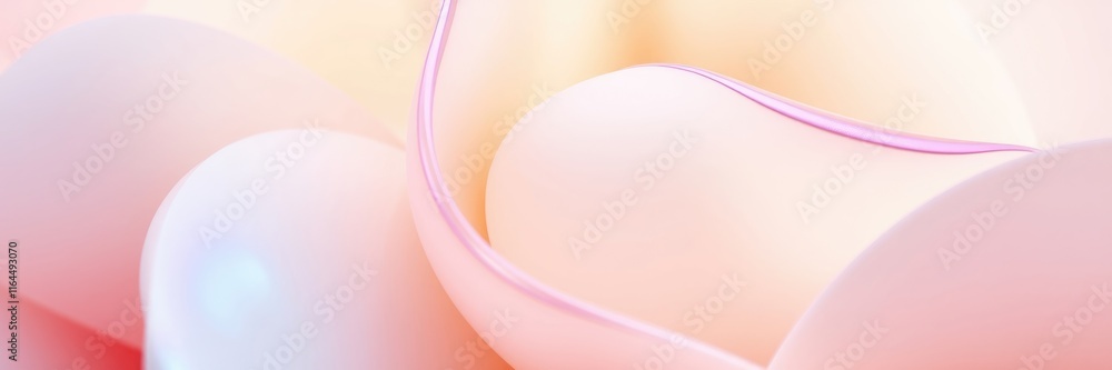 Poster blending soft pastel colors, curves and textures form an elegant abstract design that emphasizes smo