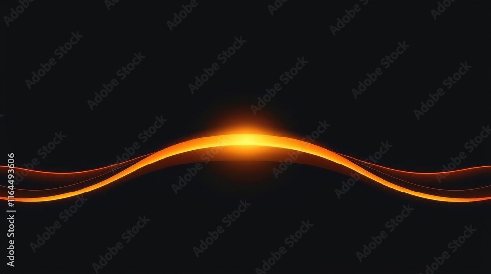 Poster soft, warm orange light flows smoothly in flowing curves, set against a dark backdrop, creating an i