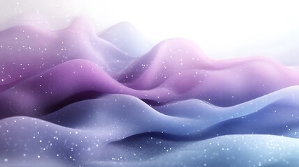 Fototapeta premium Abstract Purple Blue Glittering Wave Landscape