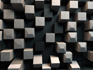 black and white cubes